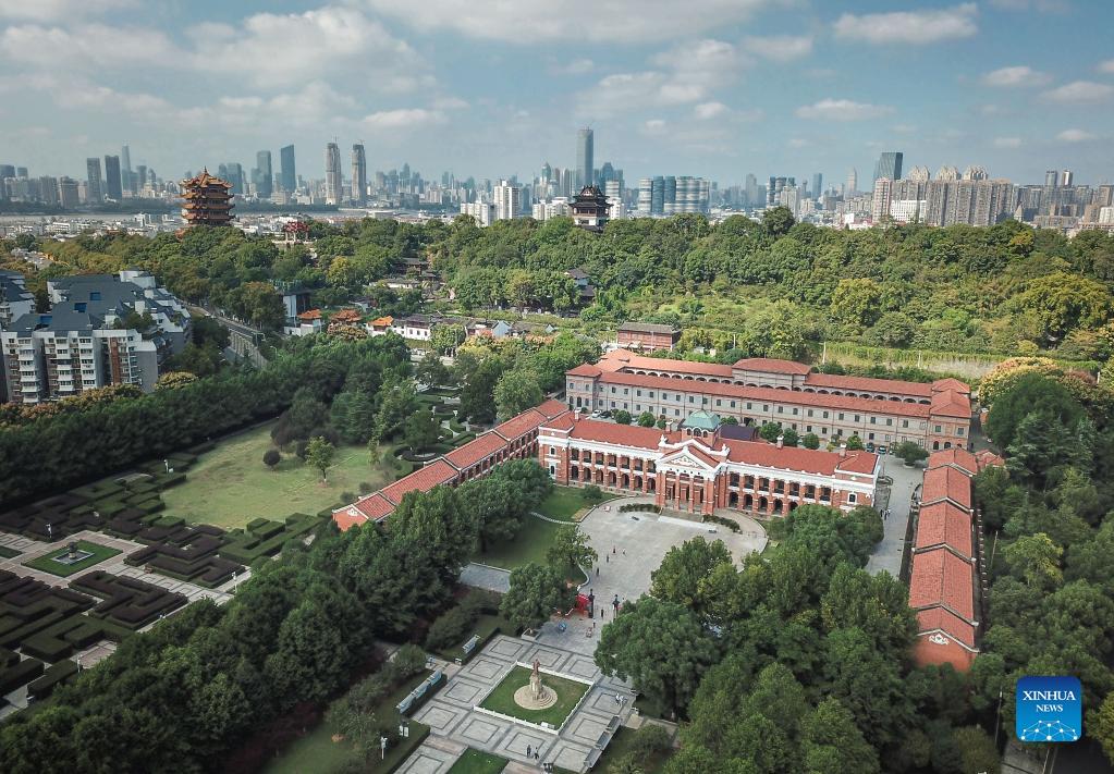 Vista aerea della città di Wuhan