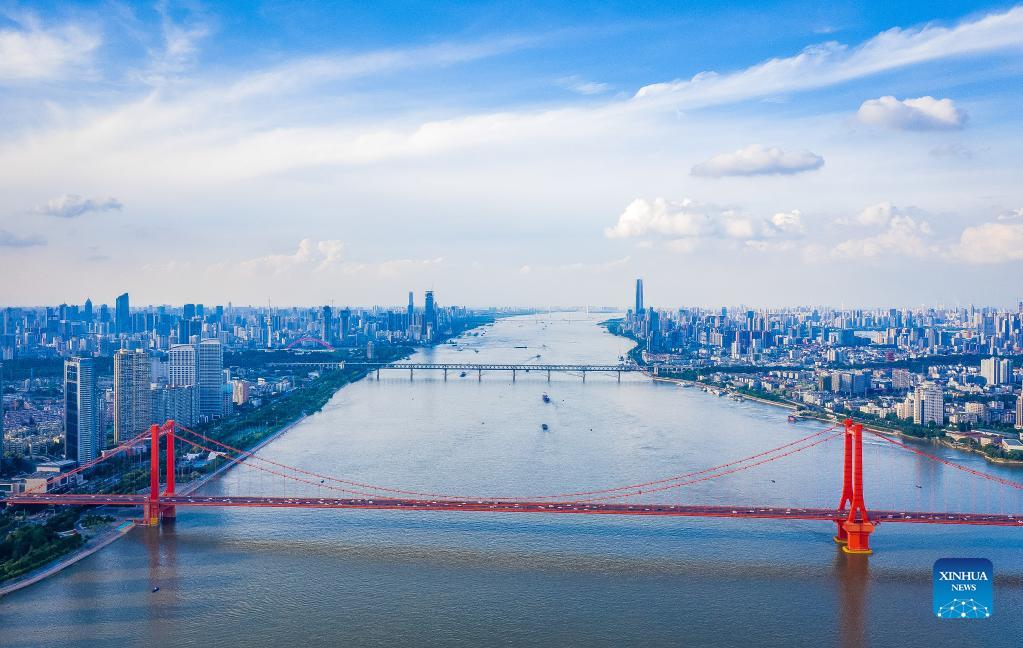 Vista aerea della città di Wuhan