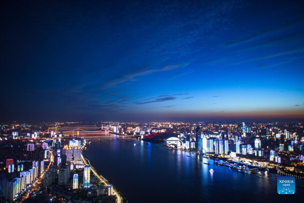 Vista aerea della città di Wuhan