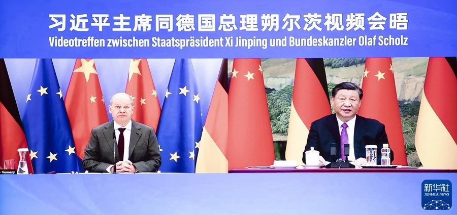 Xi Jinping: incontro video con il cancelliere tedesco Scholz