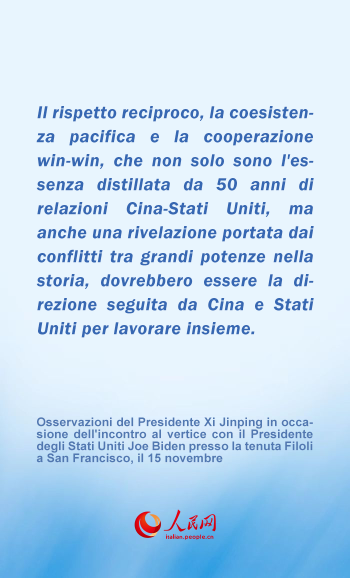 Punti salienti delle osservazioni di Xi Jinping durante l'incontro con Joe Biden a San Francisco