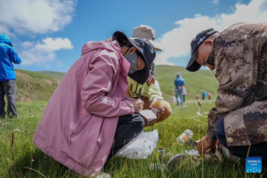 Scienziati cinesi in spedizione nell'area di Sanjiangyuan